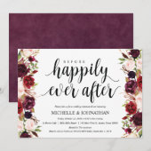 Rustic Burgundy Wedding Rehearsal Dinner Invites Kaart (Voorkant / Achterkant)