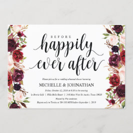 Rustic Burgundy Wedding Rehearsal Dinner Invites Kaart