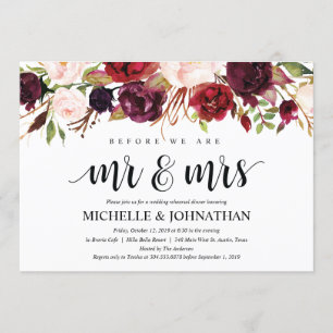 Rustic Burgundy Wedding Rehearsal Dinner Invites Kaart