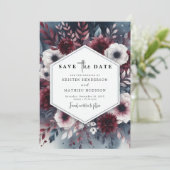 Rustic Burgundy Wedding Save The Date (Staand voorkant)