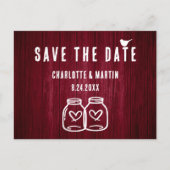 Rustic Burgundy Wedding Save the Date Briefkaart (Voorkant)