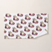 Rustic Burgundy White Blue Flowers Bouquet Floral Bad Handdoek (Handdoek)