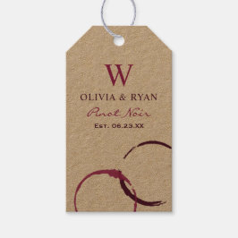 Rustic Burgundy Wine Stain Wedding Monogram Cadeaulabel