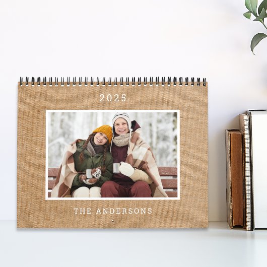 Rustic Burlap 2025 Fotokalender Kalender