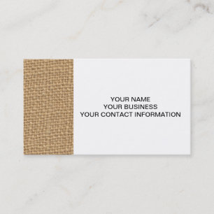 Rustic Burlap achtergrond bedrukt Visitekaartje
