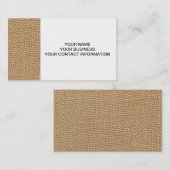 Rustic Burlap achtergrond bedrukt Visitekaartje (Voorkant / Achterkant)