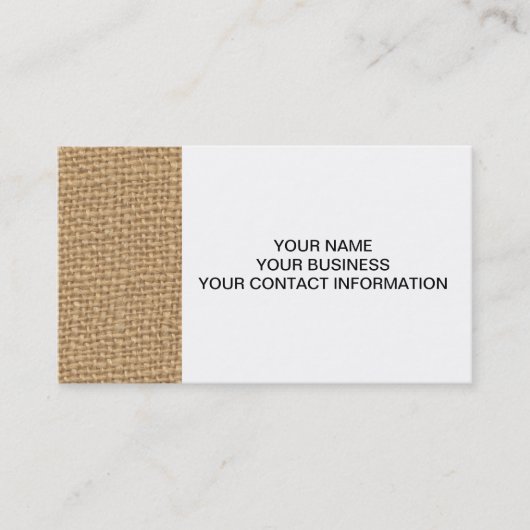 Rustic Burlap achtergrond bedrukt Visitekaartje (Voorkant)