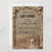 Rustic Burlap Baby shower Invitation Kaart (Voorkant)