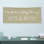 Rustic Burlap Baby shower Sign Custom Spandoek (Beurs)