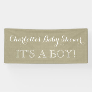 Rustic Burlap Baby shower Sign Custom Spandoek