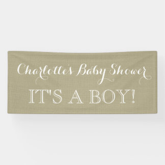 Rustic Burlap Baby shower Sign Custom Spandoek