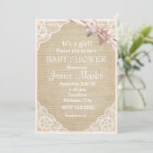  Rustic Burlap Baby shower Uitnodiging (Staand voorkant)