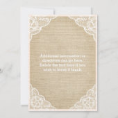  Rustic Burlap Baby shower Uitnodiging (Achterkant)