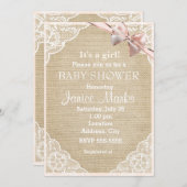  Rustic Burlap Baby shower Uitnodiging (Voorkant / Achterkant)