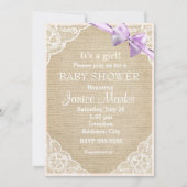  Rustic Burlap Baby shower Uitnodiging (Voorkant)