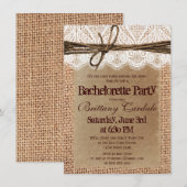 Rustic Burlap Bachelorette Party Kaart (Voorkant / Achterkant)