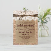 Rustic Burlap Bachelorette Party Kaart (Staand voorkant)