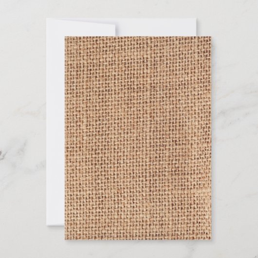 Rustic Burlap Bachelorette Party Kaart (Achterkant)