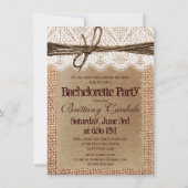 Rustic Burlap Bachelorette Party Kaart (Voorkant)