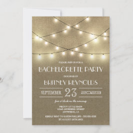 Rustic Burlap Bachelorette Party Kaart
