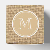 Rustic Burlap Background Monogram Bedankdoosjes (Bovenkant)
