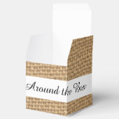 Rustic Burlap Background Monogram Bedankdoosjes (Geopend)