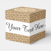 Rustic Burlap Background Monogram Bedankdoosjes (Achterkant)