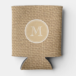Rustic Burlap Background Monogram Blikjeskoeler