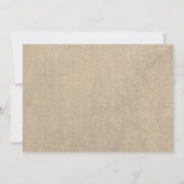 Rustic Burlap Barn Wood Twine Wedding Invitting Kaart (Achterkant)