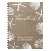 Rustic Burlap Beach Wedding Guestbook Notitieboek (Voorkant)