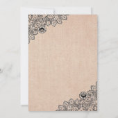 Rustic Burlap Black Lace Sunflower Quinceanera Kaart (Achterkant)