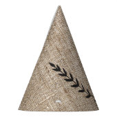 Rustic Burlap Black Laurel Leaf Birthday Party Feesthoedjes (Links)