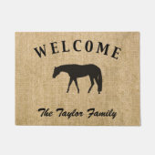 Rustic Burlap Black Western Pleasure Horse Deurmat
