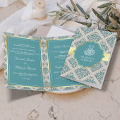 Rustic Burlap Blauwgroen Damask Muslim Wedding