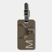 Rustic Burlap Blik Deer Head Patroon Bagagelabel (Voorkant verticaal)