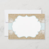 Rustic Burlap Blue Boy Modern Dank je Bedankkaart (Achterkant)