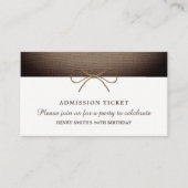 Rustic Burlap Bow, Admission Ticket Informatiekaartje (Voorkant)