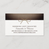 Rustic Burlap Bow, Gift Registry Informatiekaartje (Voorkant)