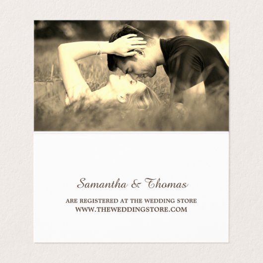 Rustic Burlap bow met fotokaartje Visitekaartje (Binnenkant ongevouwen)