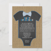 Rustic Burlap Bow Stropdas Shirt jongen Baby Sprin Kaart (Voorkant)