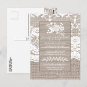 Rustic Burlap Bridal Shower Invitation Briefkaart (Voorkant / Achterkant)