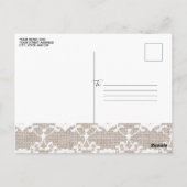 Rustic Burlap Bridal Shower Invitation Briefkaart (Achterkant)