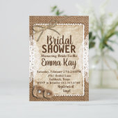 Rustic Burlap Bridal Shower Kaart (Staand voorkant)