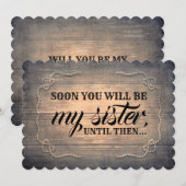 Rustic Burlap Bridesmaid / Maid of Honor proposal Kaart (Voorkant / Achterkant)