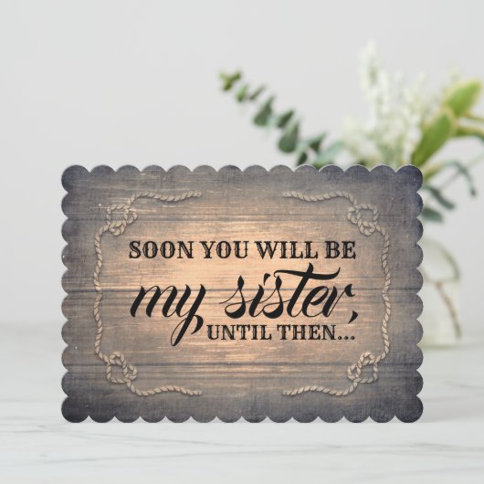 Rustic Burlap Bridesmaid / Maid of Honor proposal Kaart (Staand voorkant)