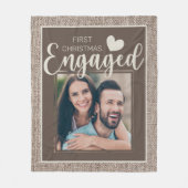 Rustic Burlap Brown 1 e kerstcadeaufoto Fleece Deken