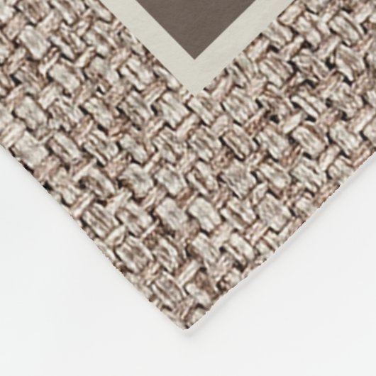 Rustic Burlap Brown 1 e kerstcadeaufoto Fleece Deken (Hoek)