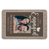 Rustic Burlap Brown 1 e kerstcadeaufoto Magneet (Horizontaal)