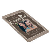 Rustic Burlap Brown 1 e kerstcadeaufoto Magneet (Rechterzijde)