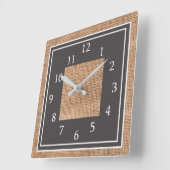 Rustic Burlap Country Farmhouse Vierkante Klok (Hoek)